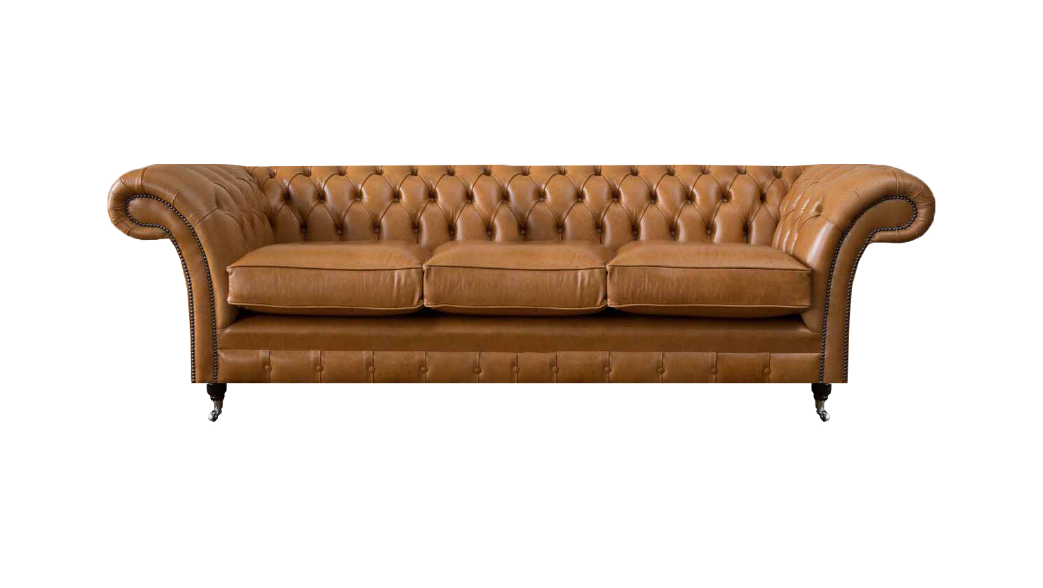 Wohnzimmer Luxuriöse Sofa Dreisitzer Couch Braun Luxuriöse Chesterfield