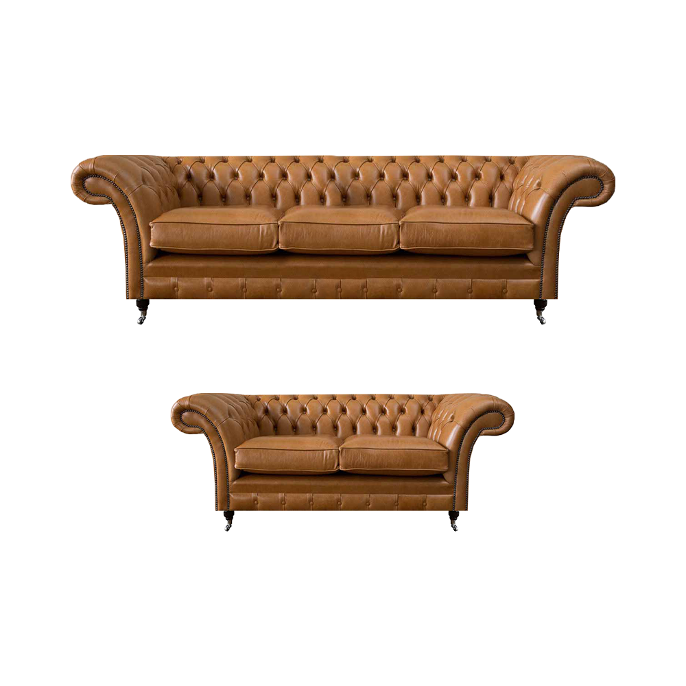Luxuriöse Sofa Komplett Chesterfield Wohnzimmer Sofagarnitur 2x Sofas