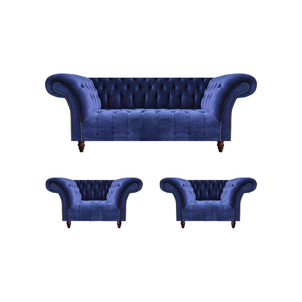 Chesterfield Sofagarnitur Couch 3tlg Polster Möbel Moderne Sitzgruppe