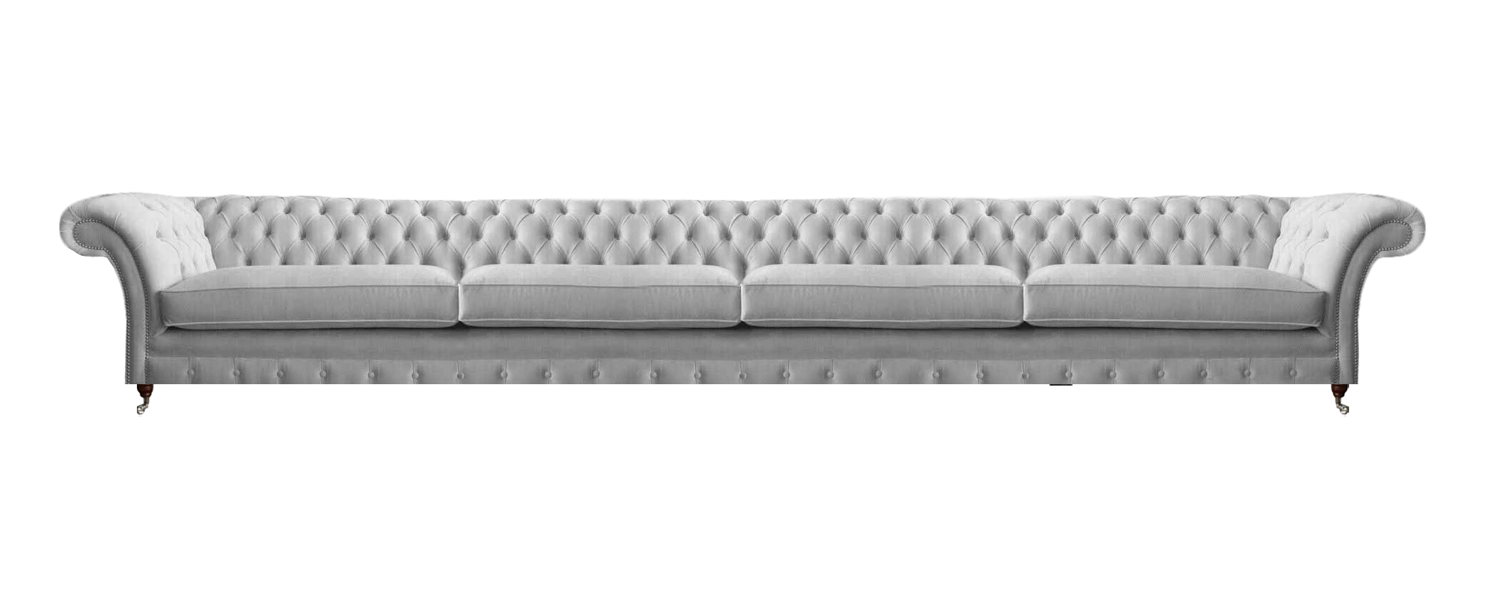 Weißer Chesterfield Polster Viersitzer Designer Textilsofa Edle Möbel