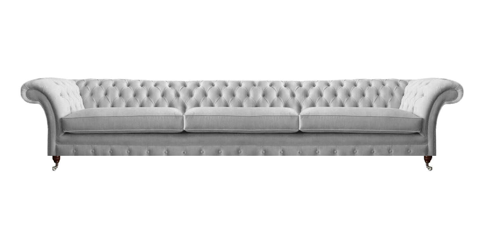 Stilvoller Weißer Chesterfield Dreisitzer Designer Möbel Textilcouchen