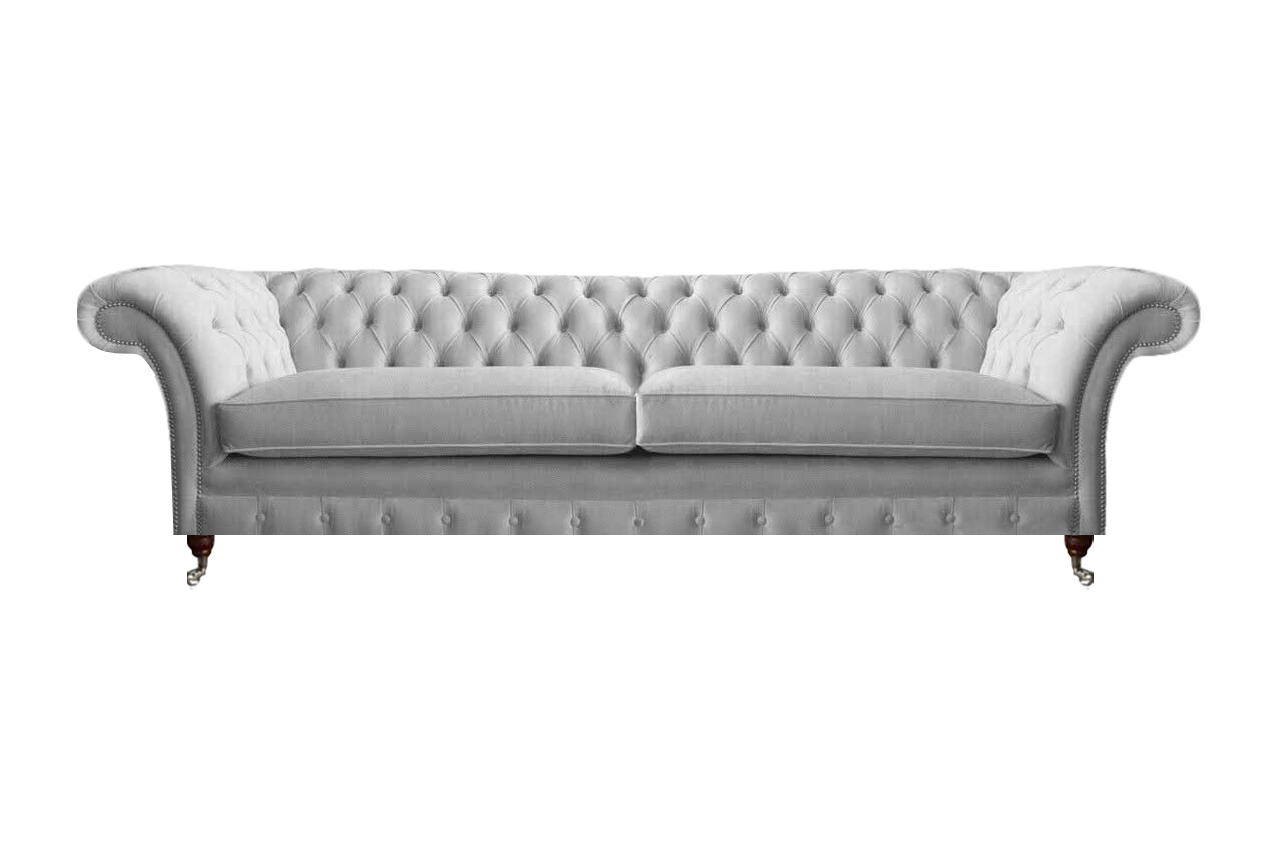 Weiße Chesterfield Stoffcouch Designer Polstermöbel Exklusives Stoffsofa