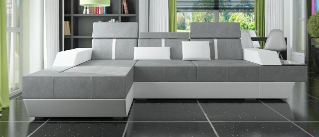 Stoffsofa Ecksofa Textil Stoff Wohnlandschaft Polster Neu Textilsofa Sofa +USB