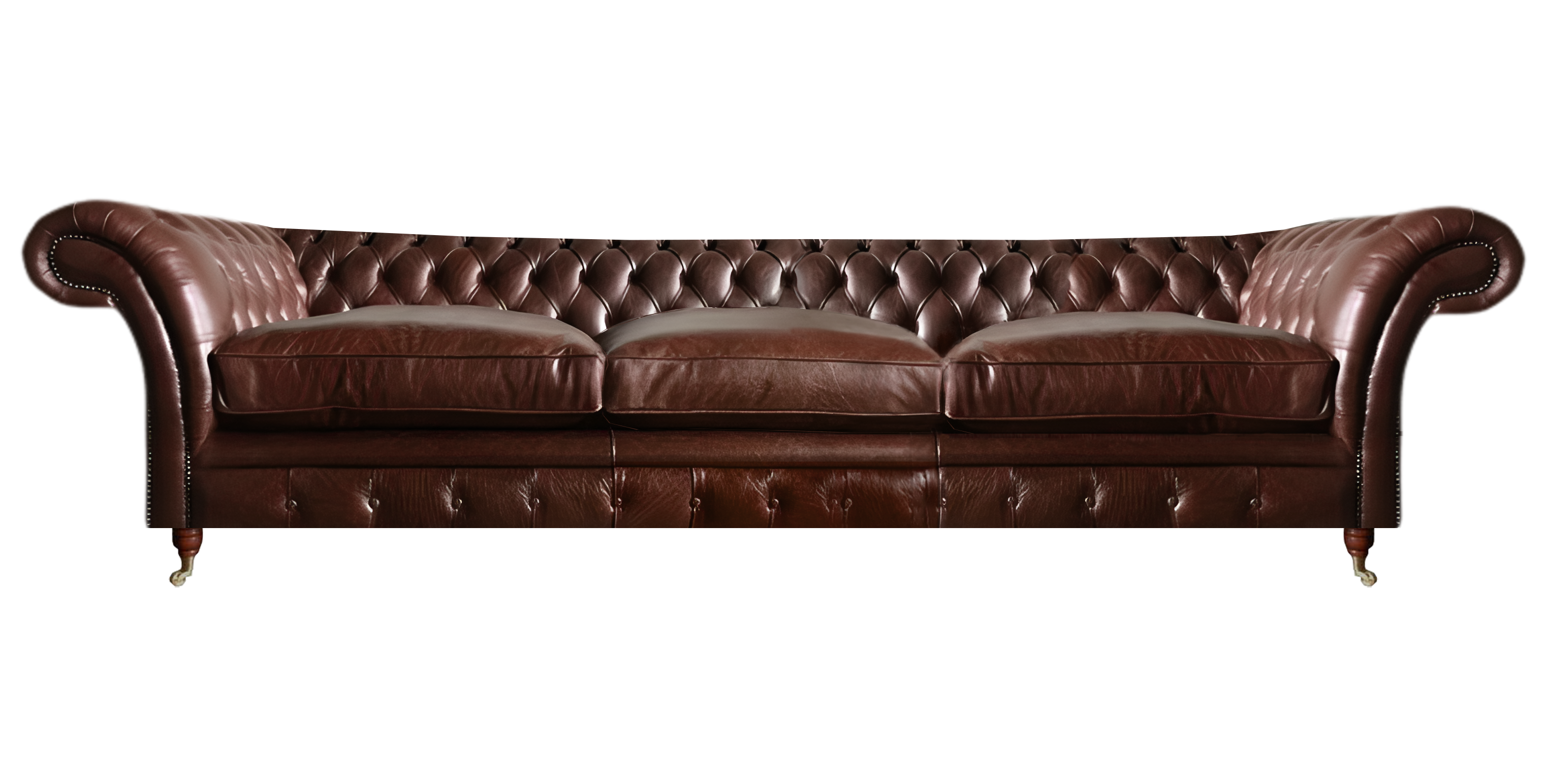 Wohnzimmer Chesterfield Leder Sofa Dreisitzer Couch Design Braun Sofas