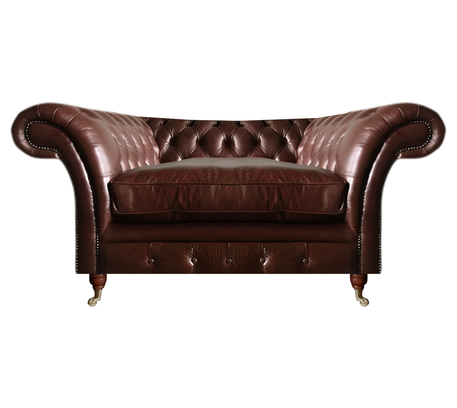 Braun Polstersitz Sessel Wohnzimmer Chesterfield Design Leder Couch