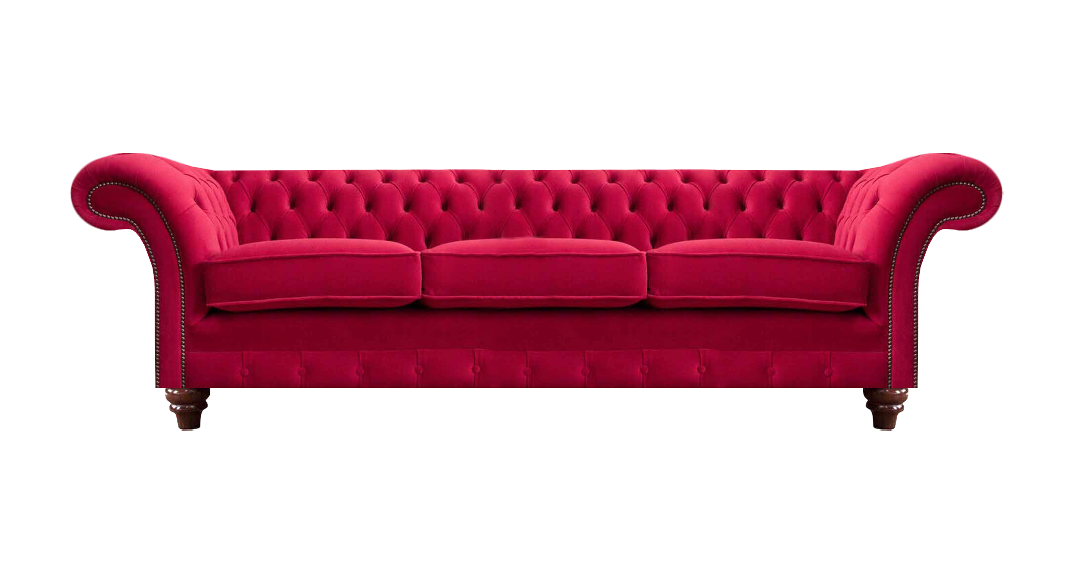 Rotes Chesterfield 3-Sitzer Sofa Wohnzimmer Designer Couchen Stoffsofa