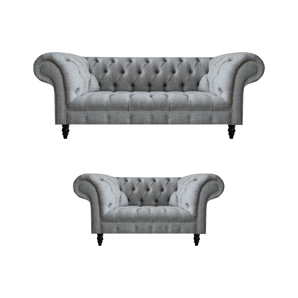 Luxuriöse Möbel Sofas Set 2x Sofas Garnitur Chesterfield Wohnzimmer