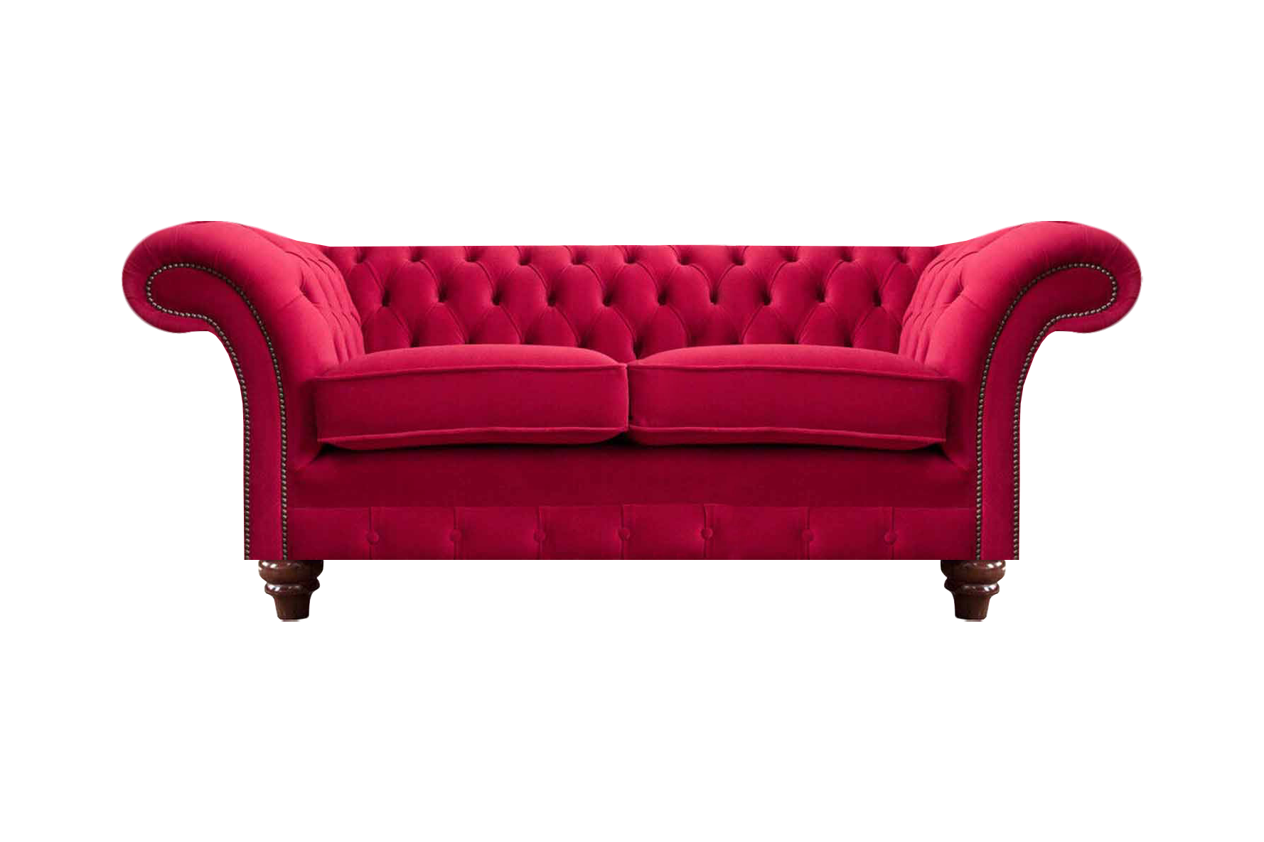 Rotes Chesterfield Sofa Exklusiver Zweisitzer Wohnzimmer Polstercouchen