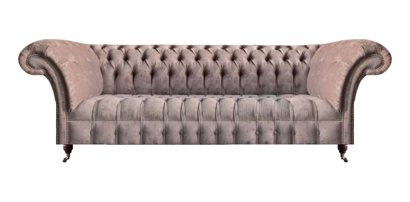 Sofa Viersitzer Couch Grau Wohnzimmer Chesterfield Möbel Luxuriöse Polstermöbel