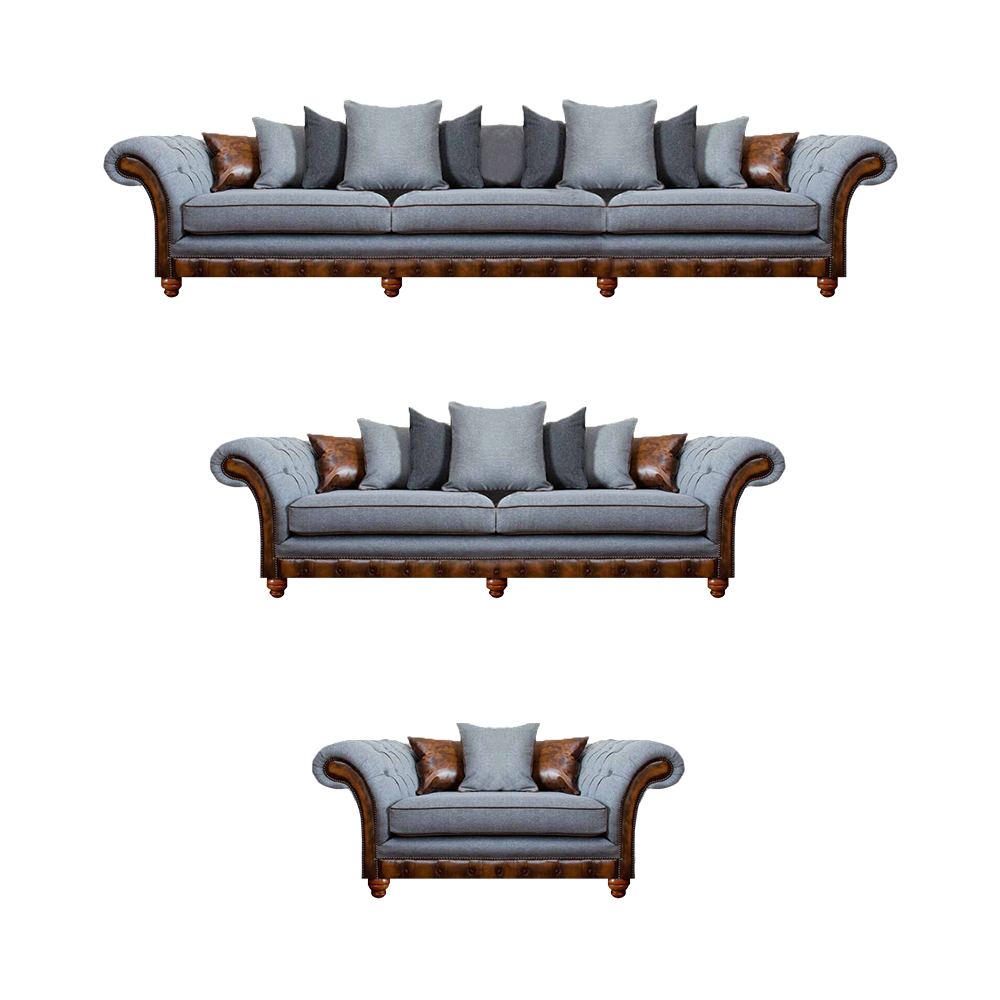 Chesterfield Luxuriöse Sofagarnitur 3+2+1 Couchen Polstersitz Wohnzimmer