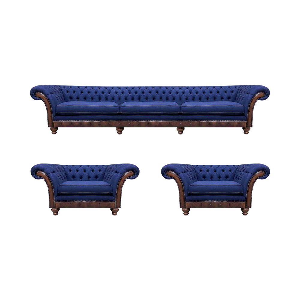 Designer Wohnzimmer Chesterfield Couchgarnitur Luxus Sofas Sessel 3tlg
