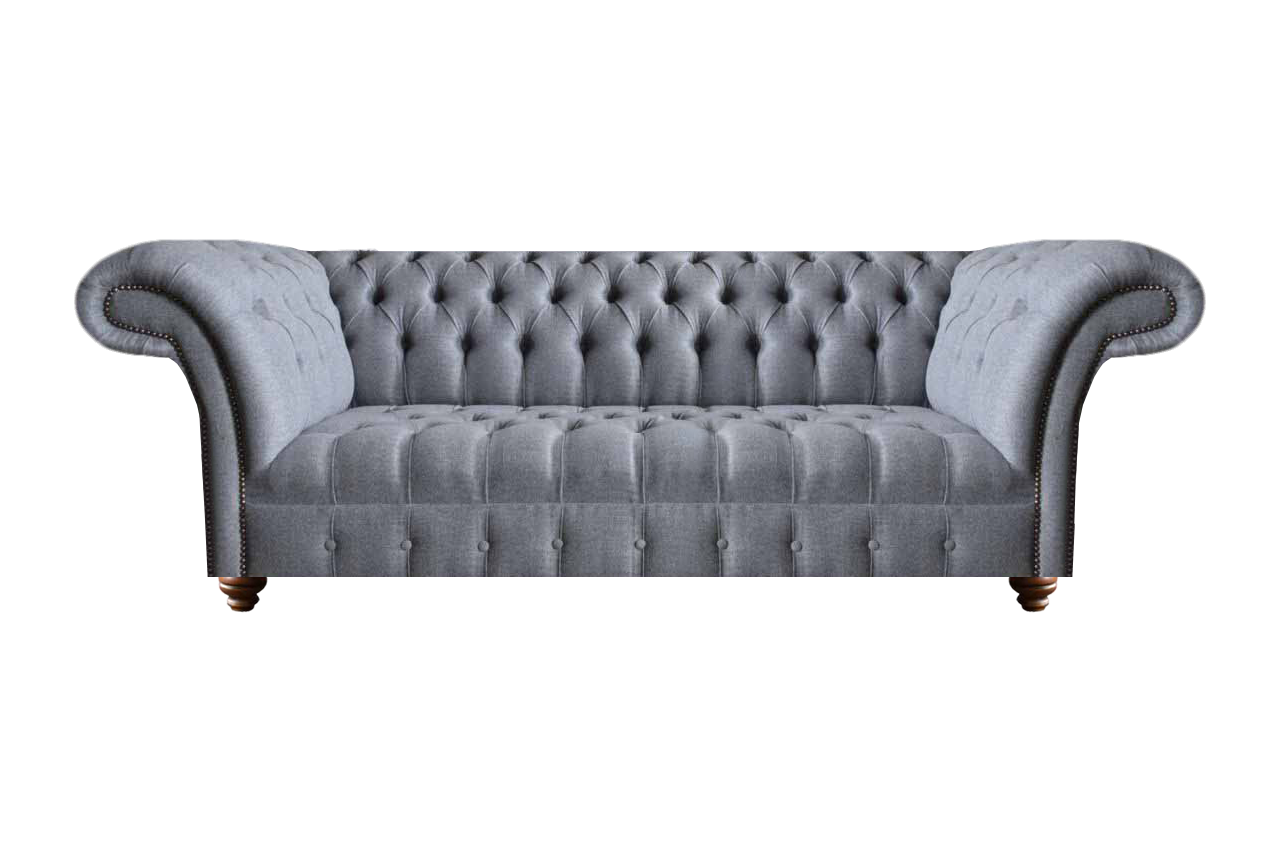 Modern Grau Sofa Dreisitzer Couch Polstermöbel Wohnzimmer Chesterfield