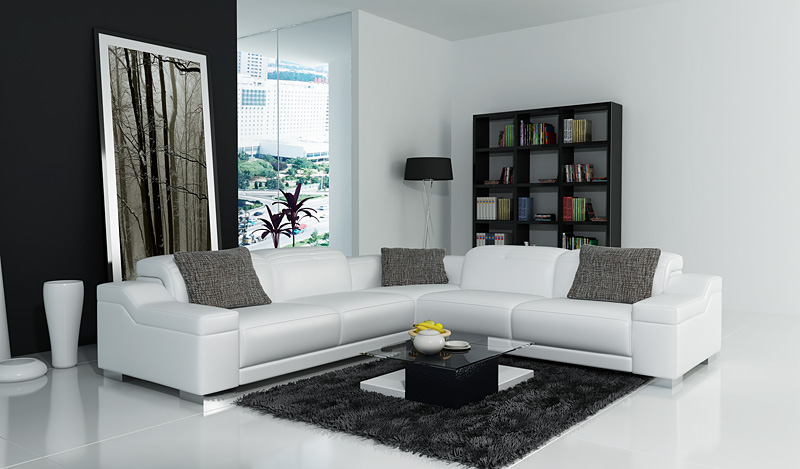 Ledersofa mit USB Sofa Couch Wohnlandschaft Ecksofa Eck Garnitur Design K5002B