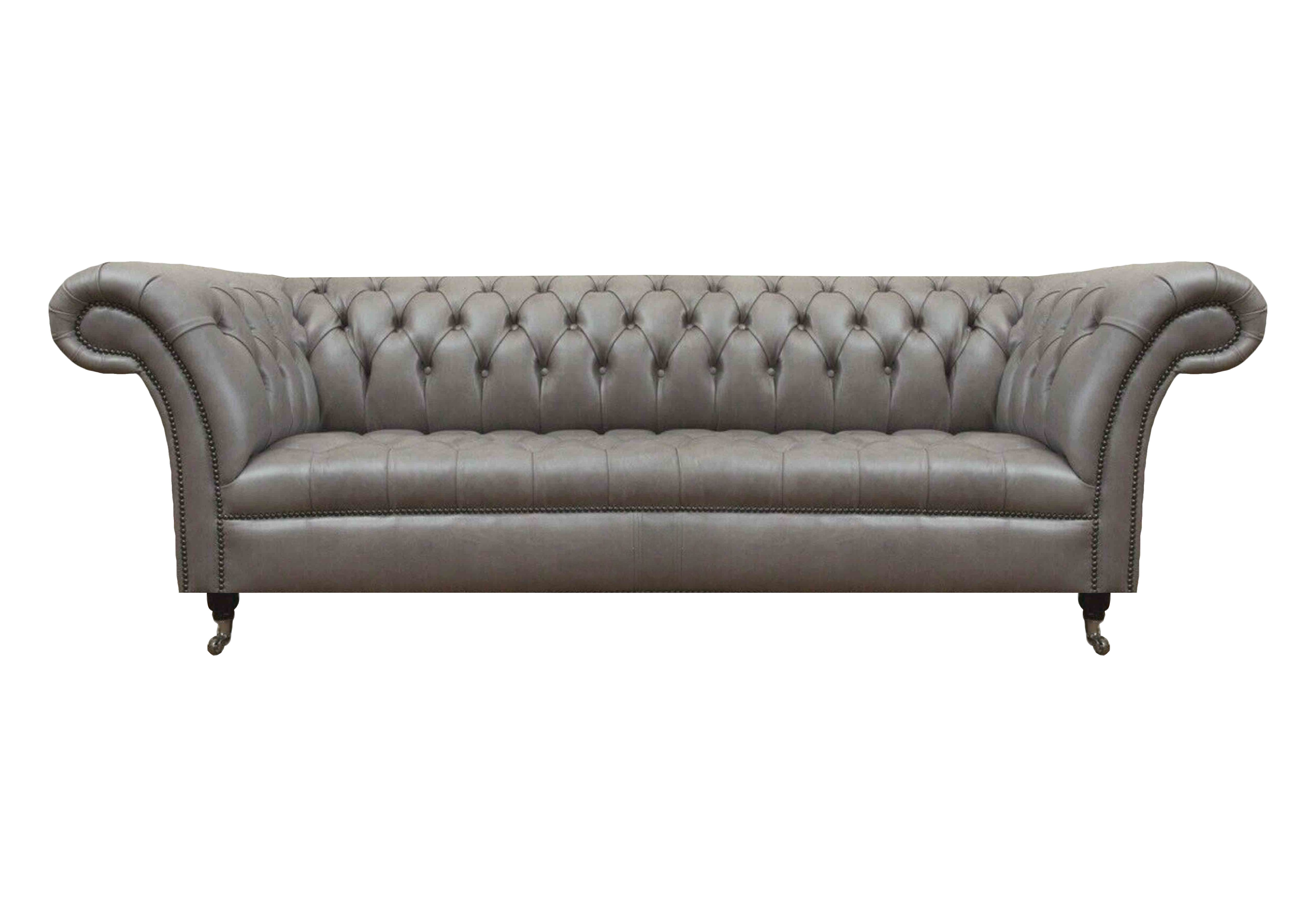 Wohnzimmer Chesterfield Grauer Dreisitzer Edle Leder Sofas Luxus Möbel