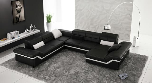 LEDERSOFA XXL WOHNLANDSCHAFT ECKSOFA DESIGN SOFA COUCH GARNITUR ECKCOUCH NEU