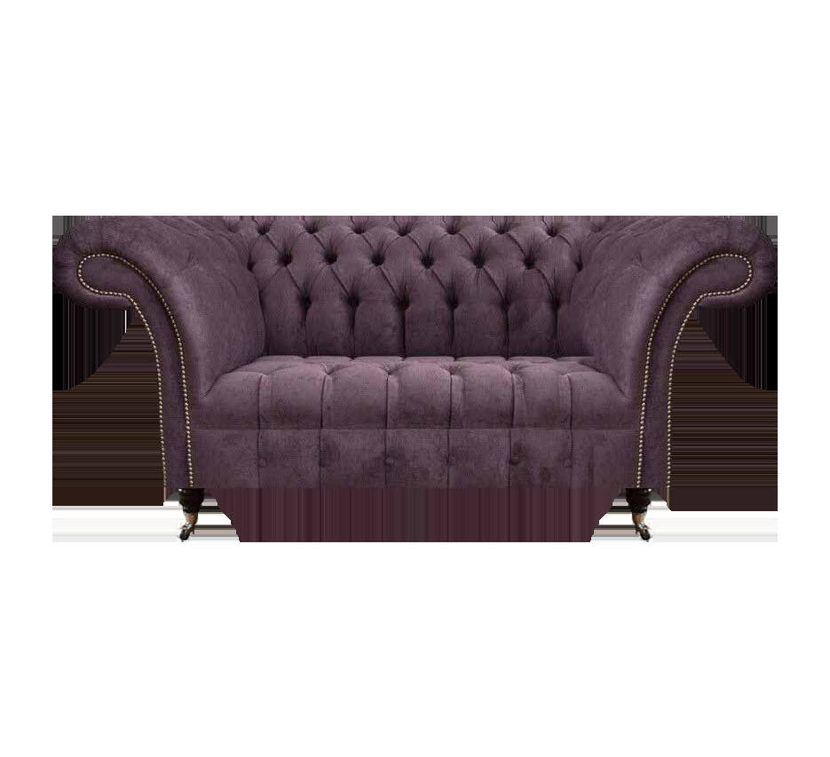 Schickes Lila Chesterfield Zweisitzer Designer Wohnzimmer Edler 2-Sitzer