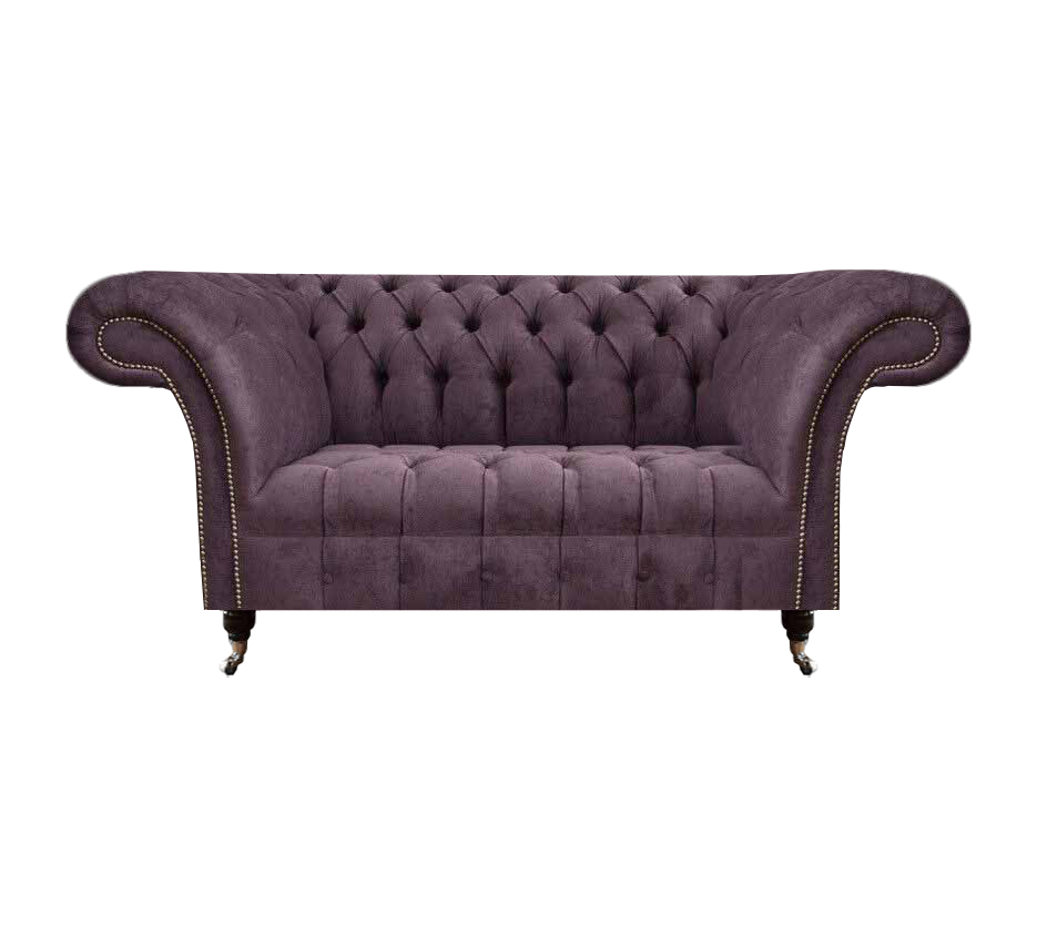 Schickes Lila Chesterfield Zweisitzer Designer Wohnzimmer Edler 2-Sitzer