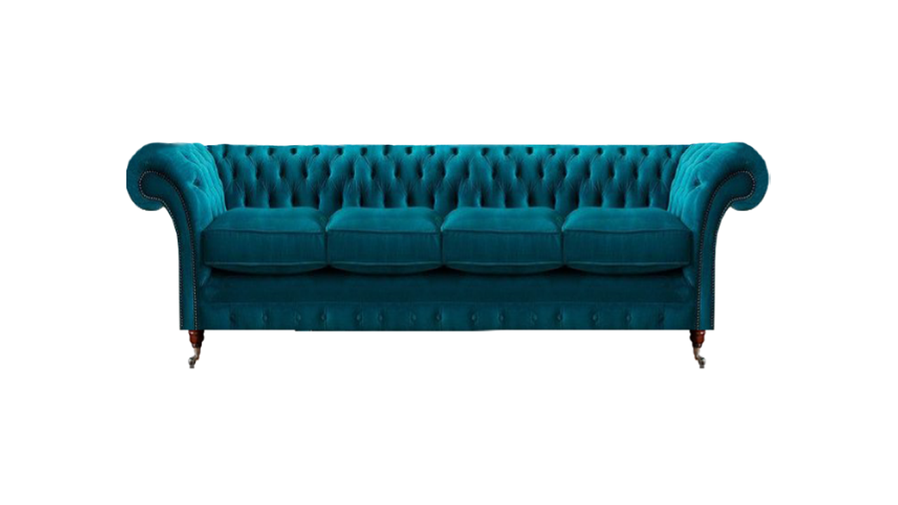 Designer Chesterfield Viersitzer Luxuriöse Wohnzimmer Couch Edle Möbel