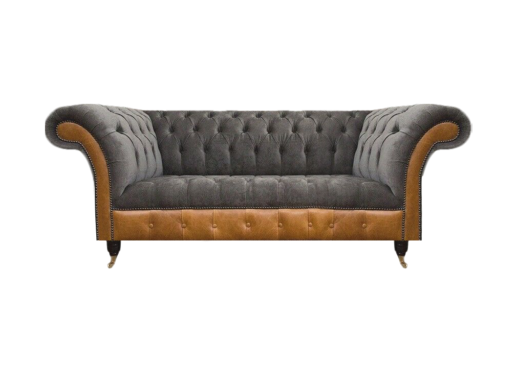 Luxuriöse Graue Chesterfield Sitzmöbel Wohnzimmer Couchen Edle Sofas