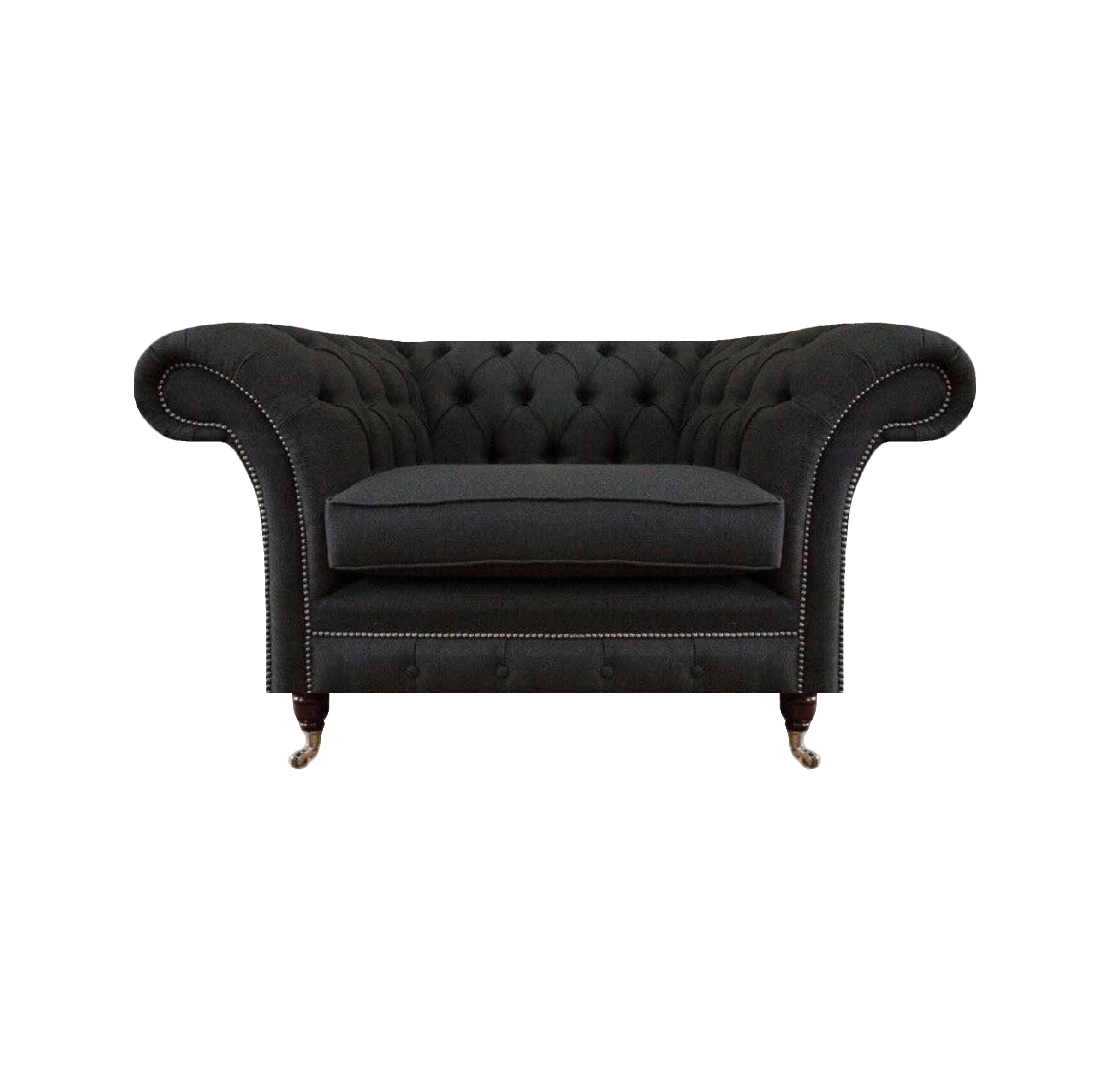 Luxuriöser Schwarzer Chesterfield Einsitzer Wohnzimmer Polster Sessel