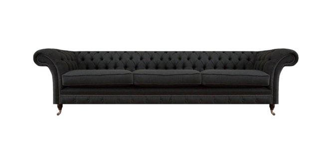 Schwarze Chesterfield Sitzmöbel Luxuriöser Dreisitzer Polster 3-Sitzer