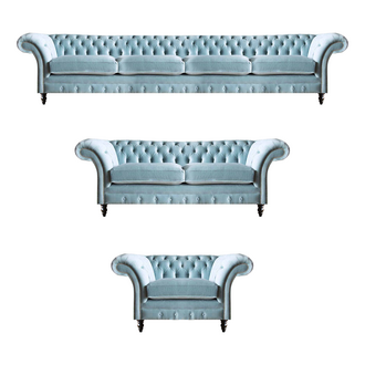 Designer Chesterfield Sofagarnitur Moderner Viersitzer Polster Sessel