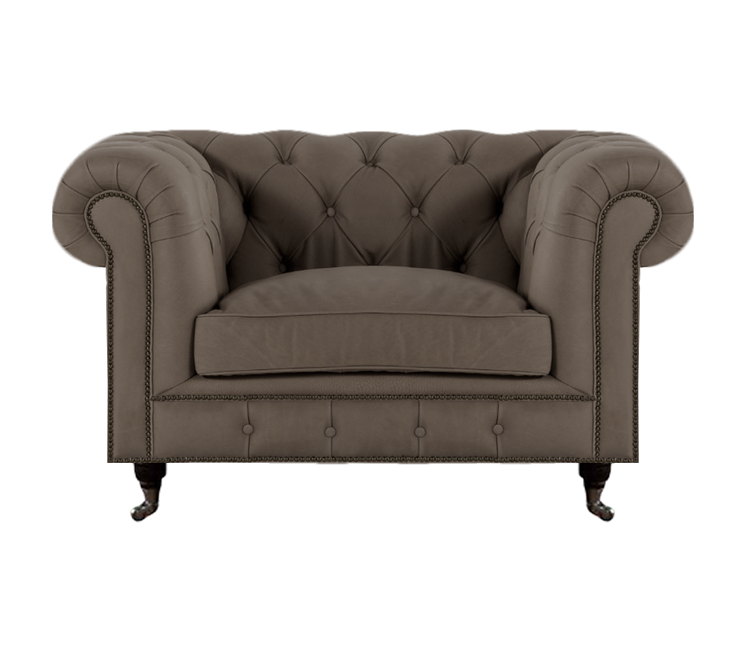 Grauner Chesterfield Polstersessel Designer Lehnsessel Moderner Einsitzer