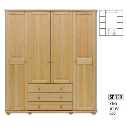 Echtes Holz Massivholz Kleiderschrank Schrank Schlafzimmerschrank Massiv Neu