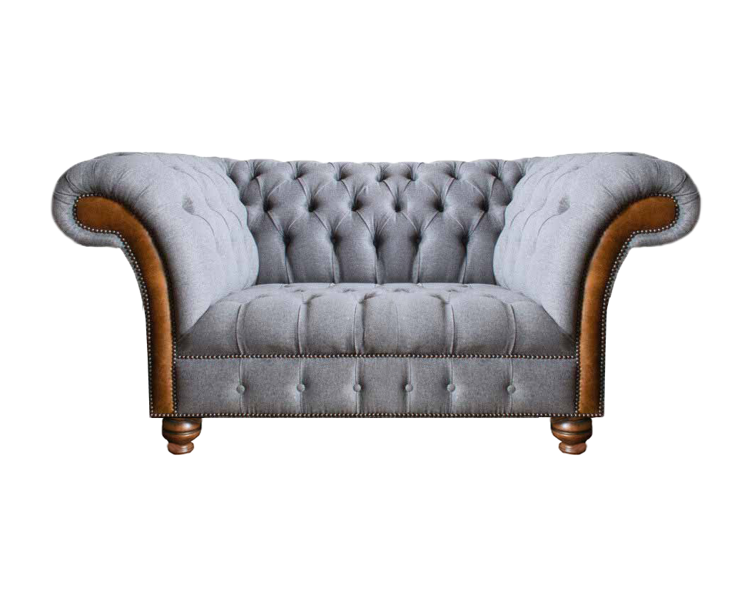 Luxus Möbel Zweisitzer Sofa Couch Chesterfield Designer Textil Wohnzimmer