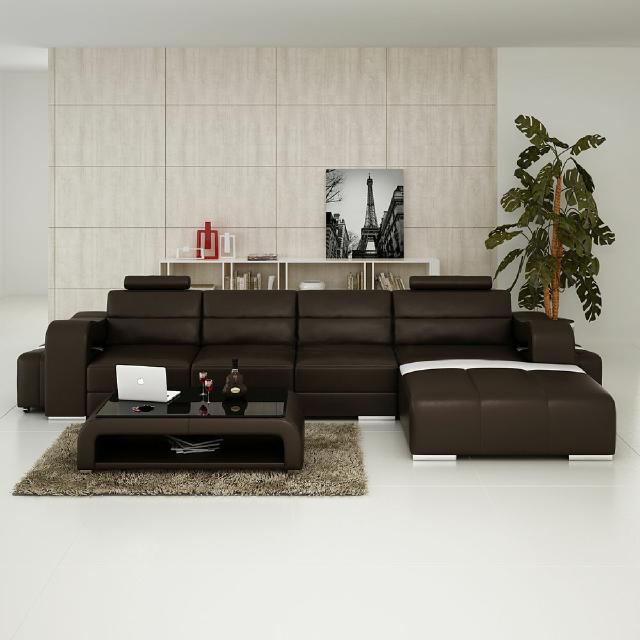 LEDERSOFA ECKSOFA COUCH DESIGNER PISA WOHNLANDSCHAFT COUCH Neu SOFA L FORM BETA