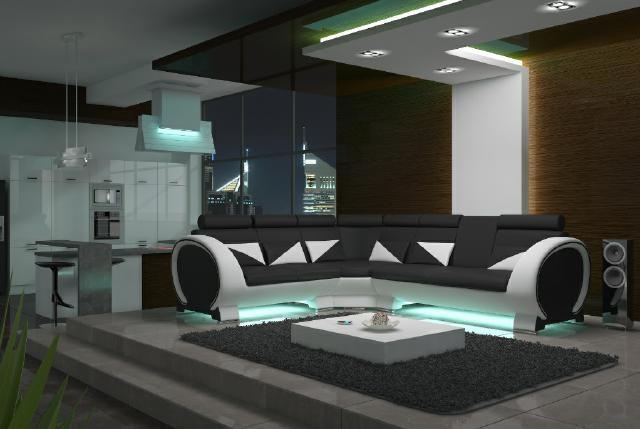 ECKSOFA LEDERSOFA LEDERGARNITUR ECKCOUCH DESIGN *FARBWAHL* SOFA LEDER COUCH