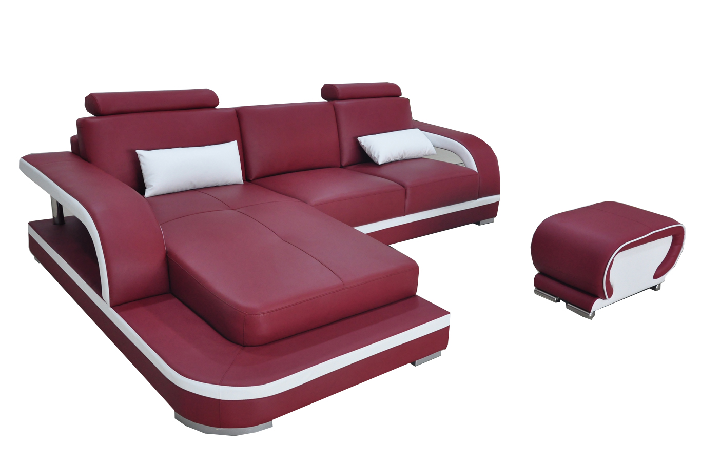 Leder Eck Sofa mit USB Luxus Garnitur Ecke Sofas Couchen Polster Wohnlandschaft