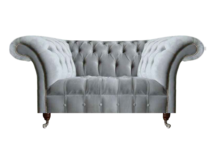 Hellgraues Chesterfield Polstersofa Designer Sitzmöbel Edle Moderne Couch