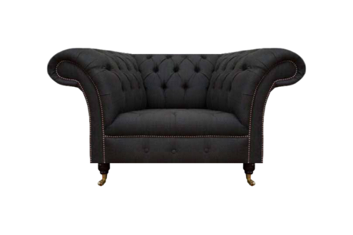 Schwarzer Chesterfield Sessel Designer Sitzmöbel Luxuriöser Einsitzer