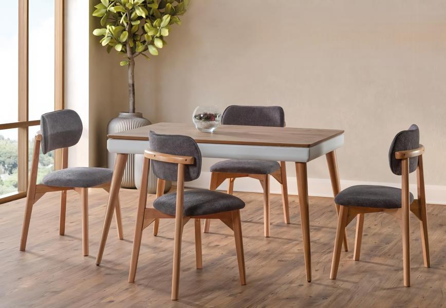 Komplett Set Esstisch 4x Stühle Esszimmer Set Ess Gruppe Holz Tisch Tische 5tlg