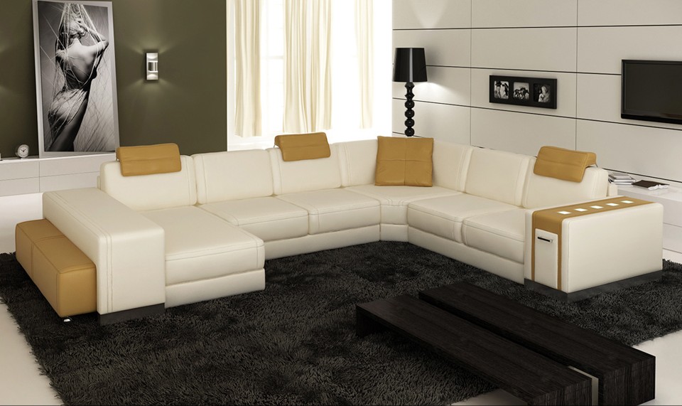 Wohnlandschaft Designer Sofa Couch Big Polster Leder Sofas Eck Ecke Sitz PH3004