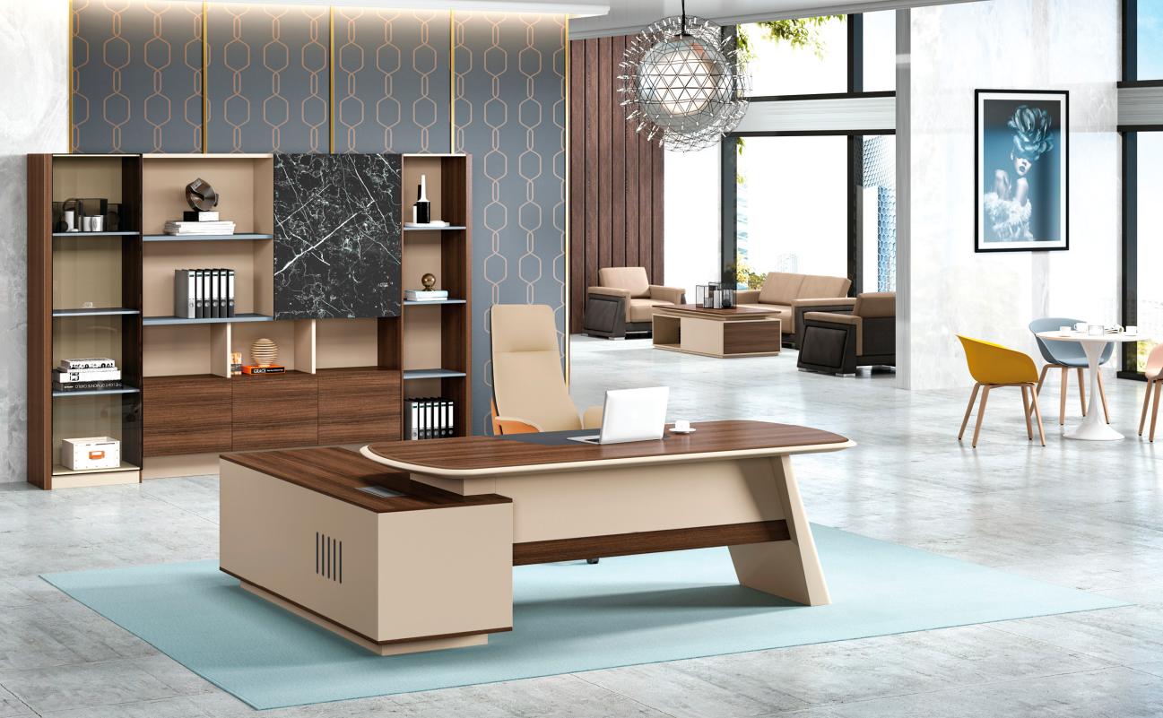 Komplette Bürotisch Schrank Büromöbel Holz Braun Ecke Schreibtisch Set