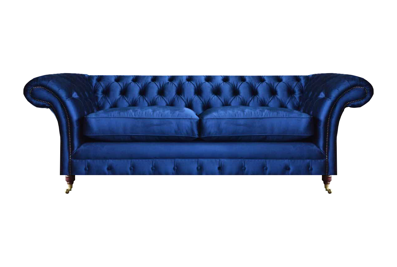 Sofa Zweisitzer Blau Couch Möbel Luxus Einrichtung Sitzmöbel Chesterfield