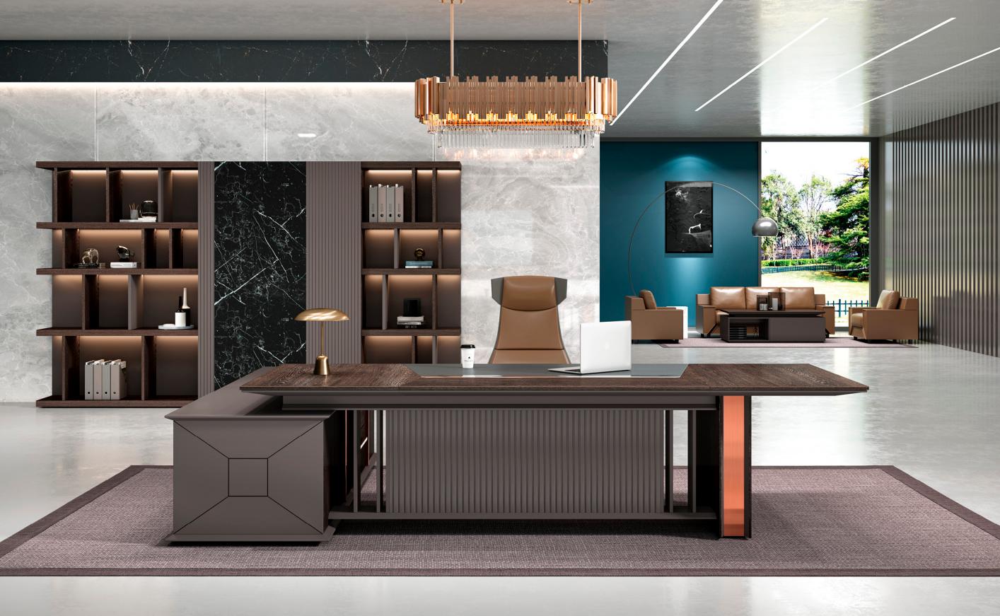 Bürotisch Arbeitstisch Schreibtisch Büromöbel Büro Tisch Holz Braun