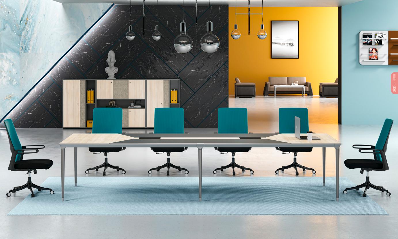 Konferenztisch Bürotisch Arbeitstisch Schreibtisch Holz Grau Große