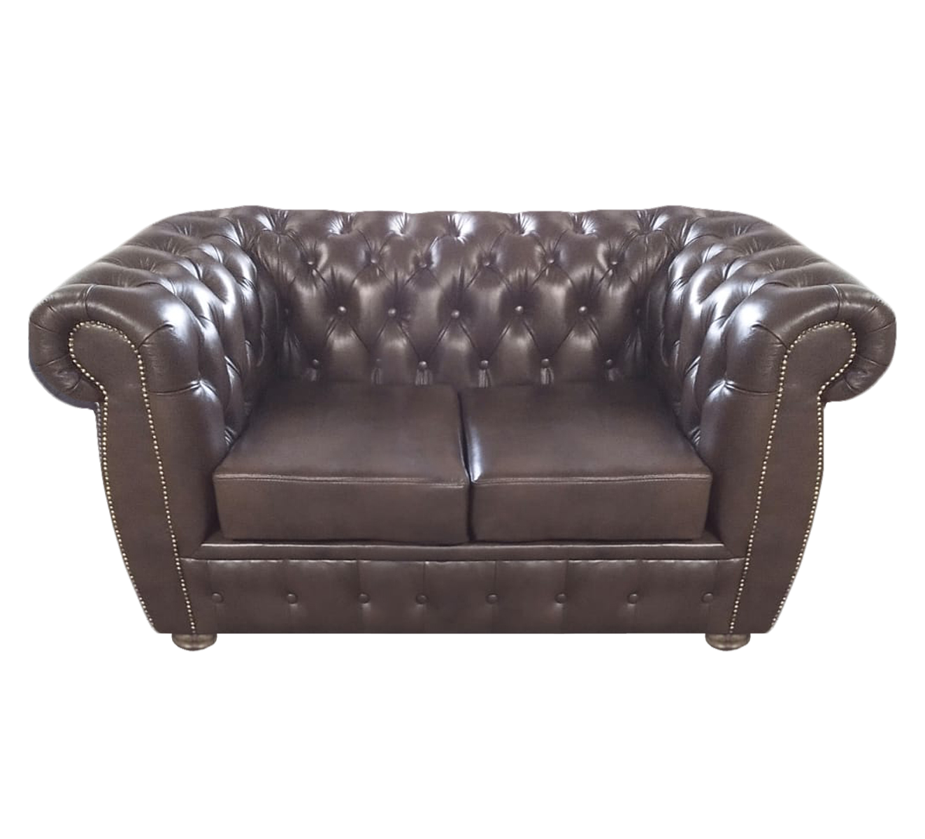 Design Polstermöbel Sofa Zweisitzer Couch Braun Chesterfield Möbel Sitz Neu