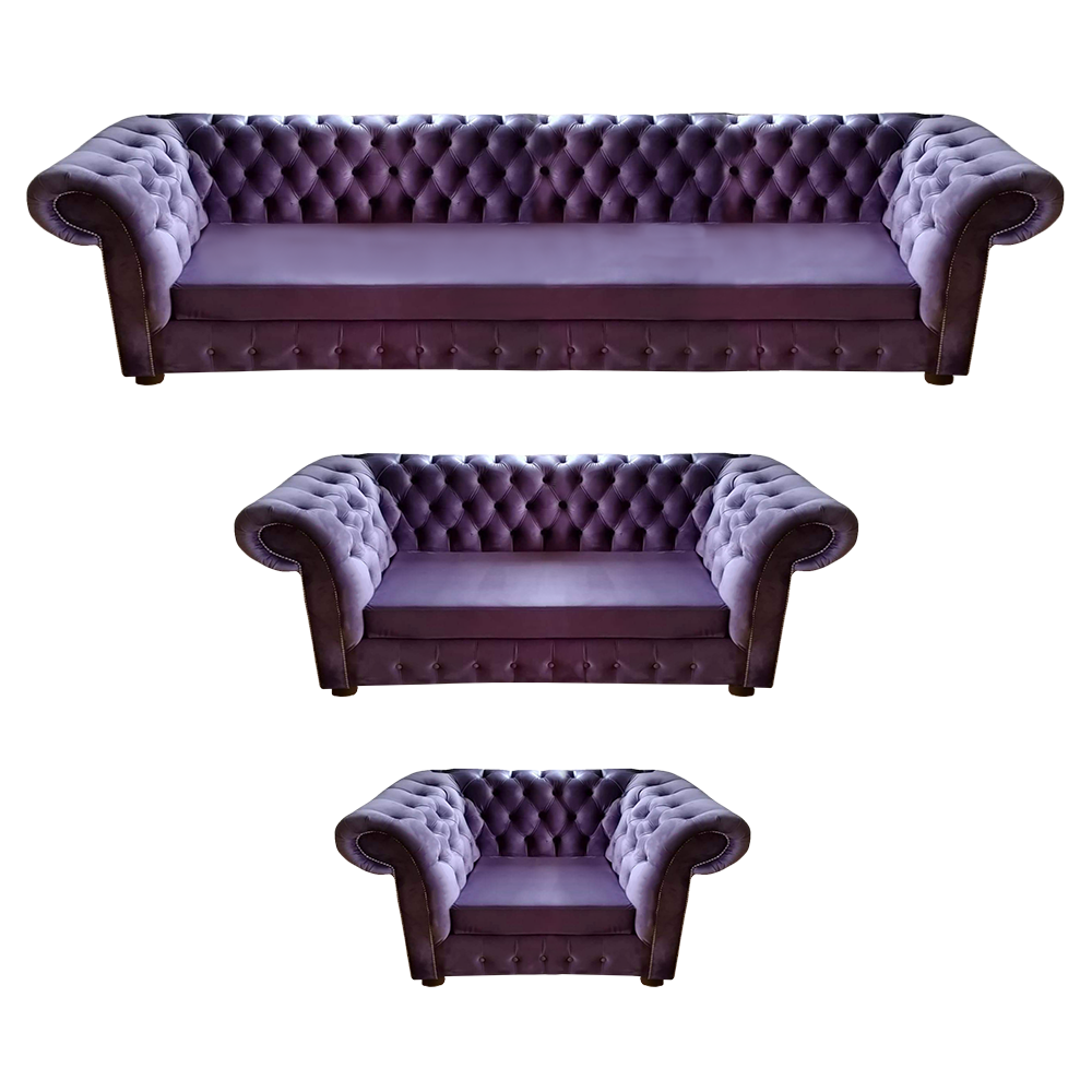 Wohnzimmer Set 3tlg Chesterfield Lila Neu Design Komplett Möbel Einrichtung