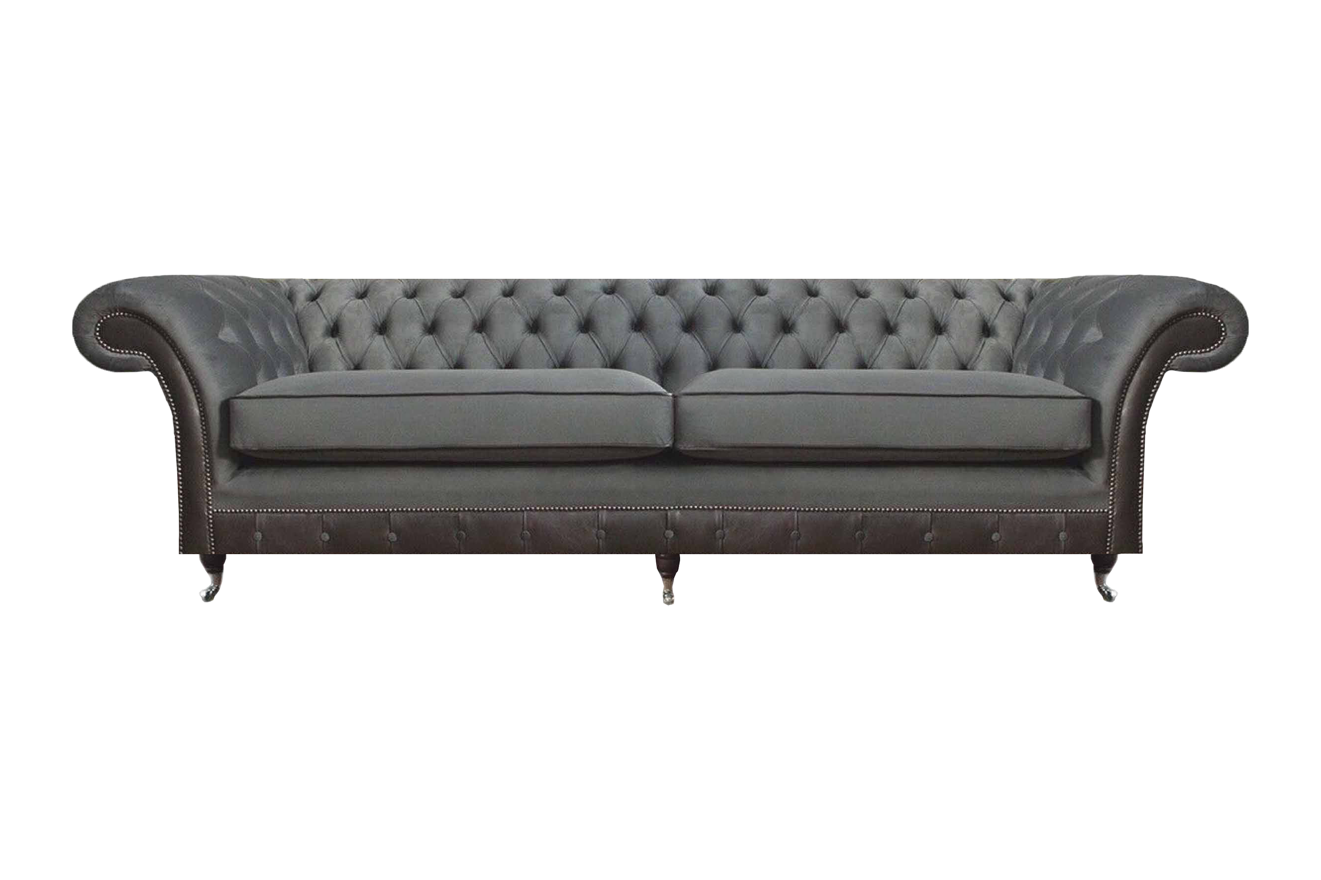 Grau Sofa Zweisitzer Couch Designer Polstermöbel Einrichtung Chesterfield
