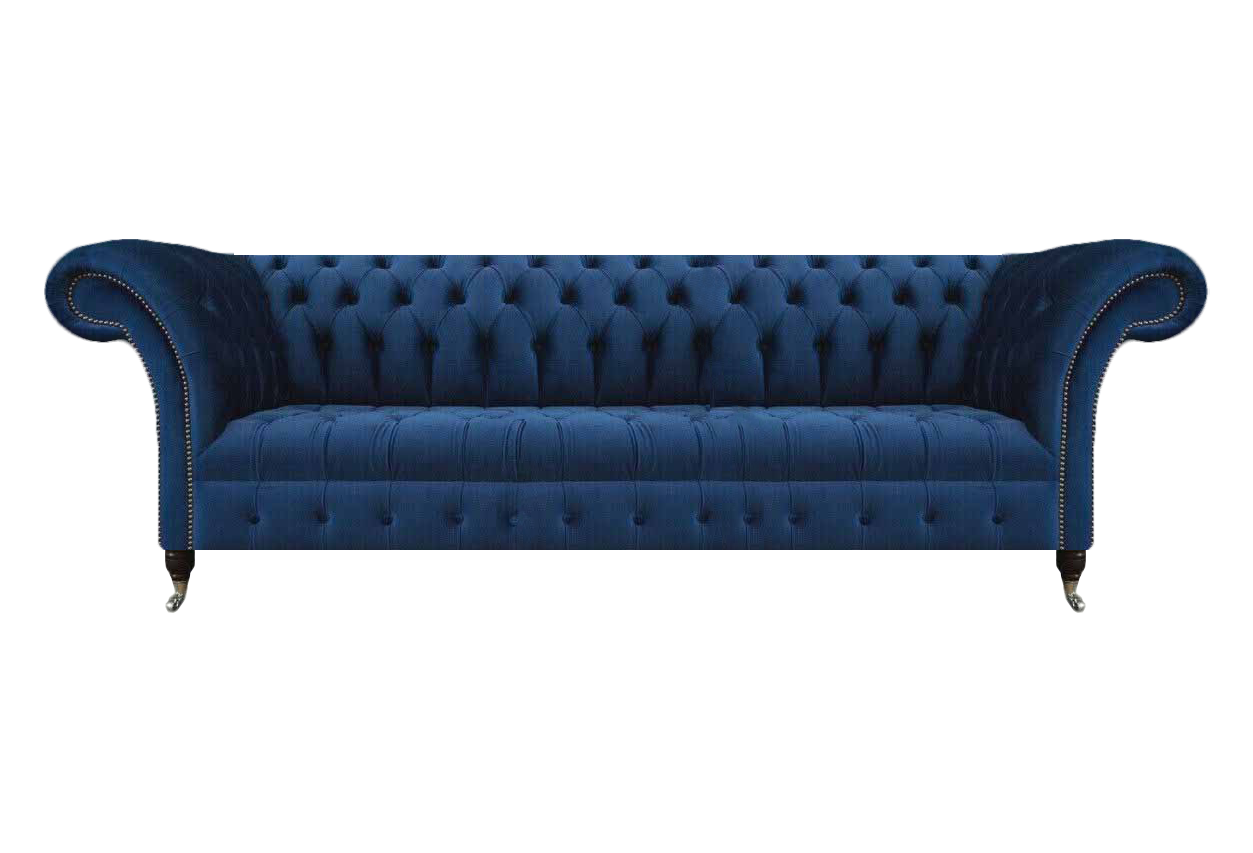 Blau Chesterfield Sofa Viersitzer Couch Designer Polstermöbel Wohnzimmer