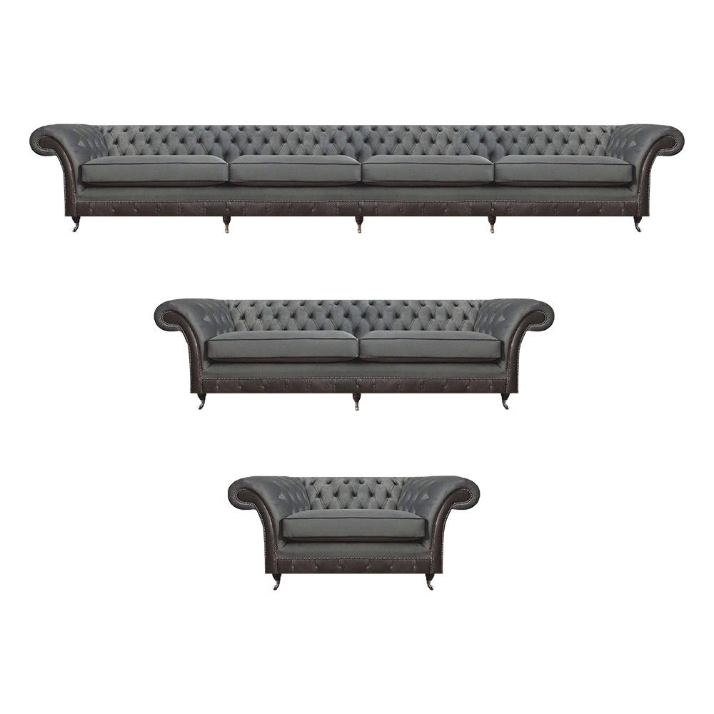 Wohnzimmer 3tlg Polstermöbel Garnitur Designer Set Sofagarnitur Chesterfield