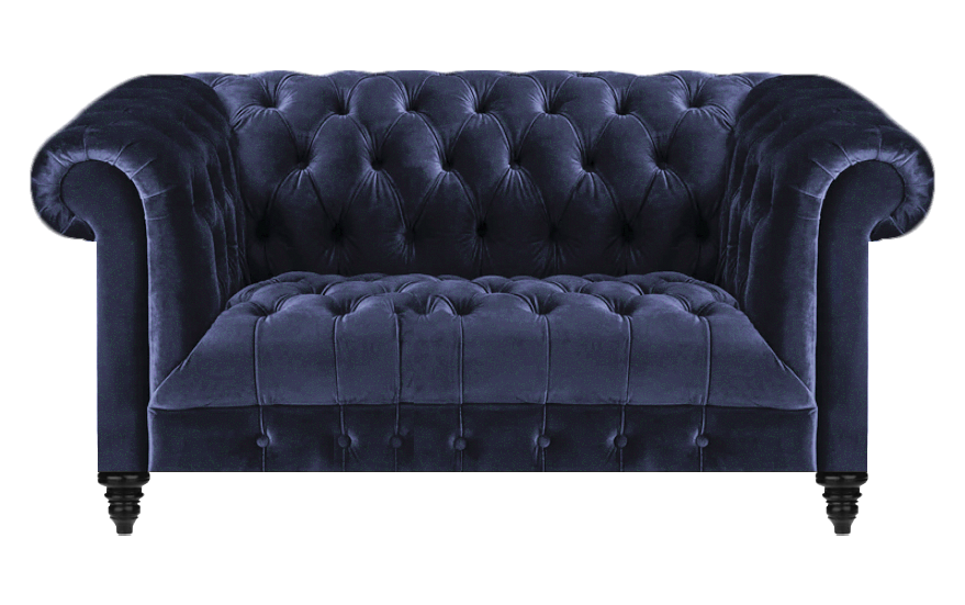 Wohnzimmer Möbel Chesterfield Blau Sofa Zweisitzer Einrichtung Polstermöbel