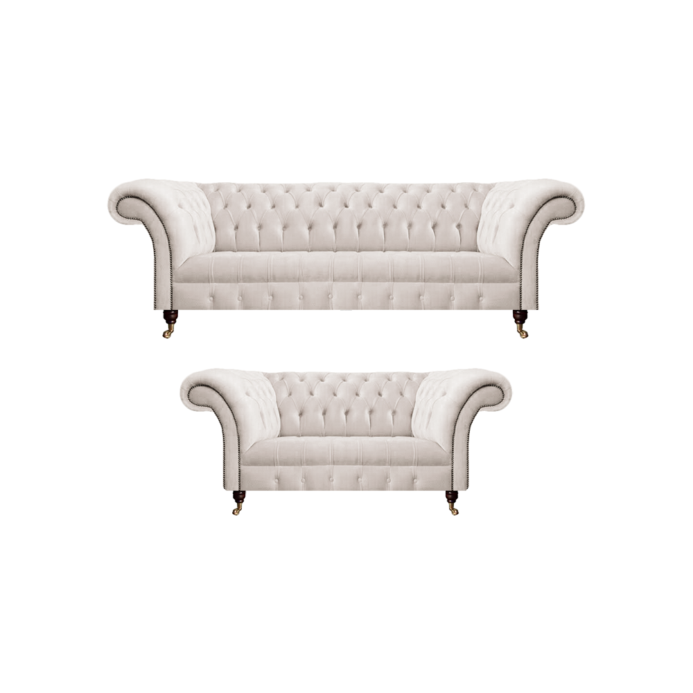 Weiß 2x Sofas Komplett Polstermöbel Luxus Sofa Dreisitze mit Zweisitzer Couch