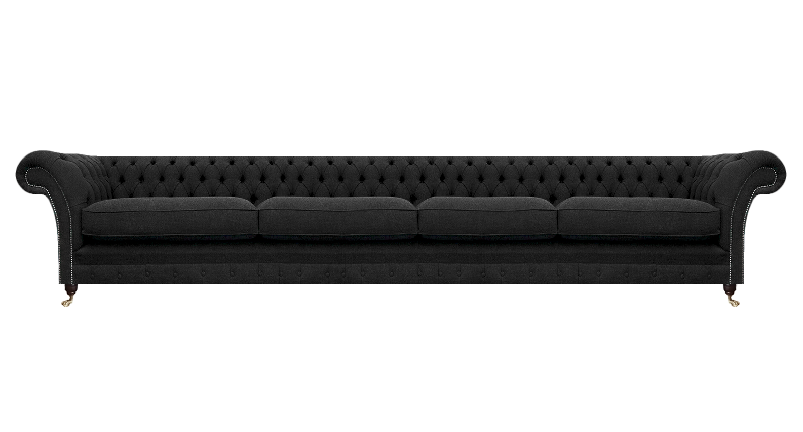 Designer Chesterfield Schwarz Sofa Viersitzer Couch Chesterfield Einrichtung