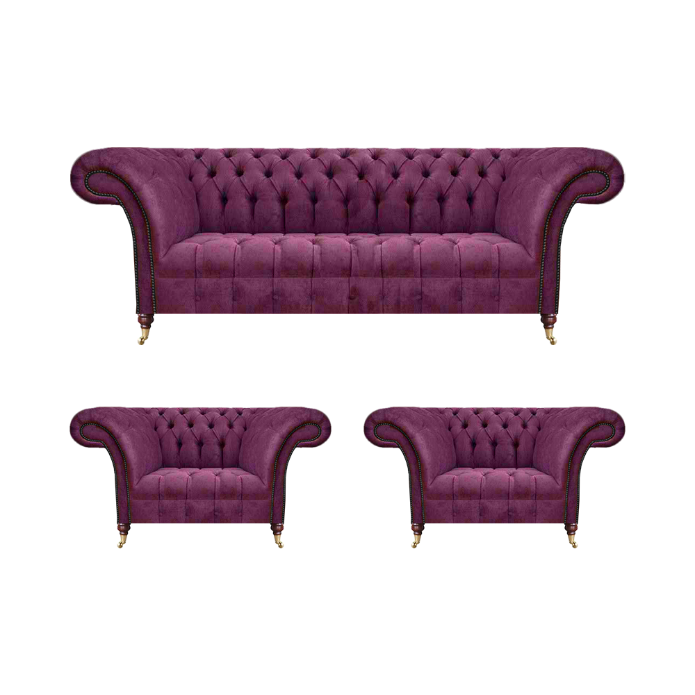 Wohnzimmer Polstermöbel Sofagarnitur 3tlg Textil Möbel Couchen Chesterfield