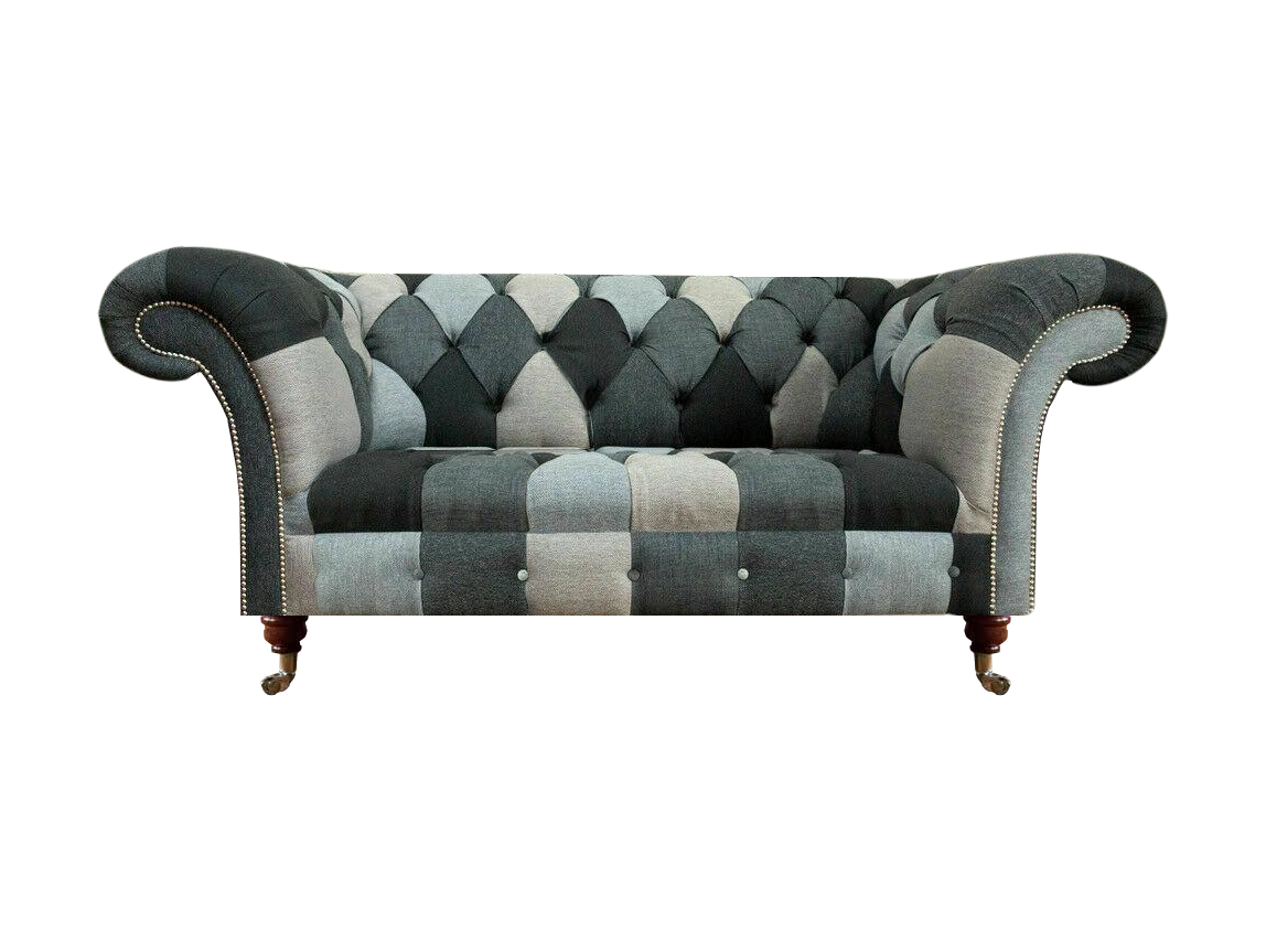 Mehrfarbig Luxus Sofa Zweisitzer Couch Wohnzimmer Textil Möbel Sitz Chesterfield